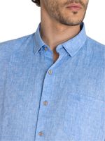 Camisa-Para-Hombre-Manga-Corta-Linenshor-Azul-Rockford