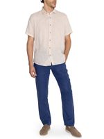 Camisa-Para-Hombre-Manga-Corta-Linenjer-Beige-Crudo-Rockford
