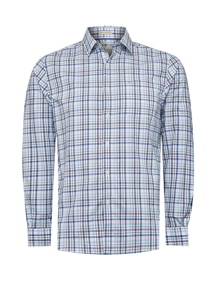 Camisa-Manga-Larga-Para-Hombre-Algodon-Organico-Mild-Azul-Rockford
