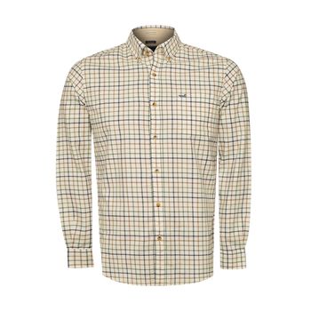 Camisa Manga Larga Para Hombre Algodón Orgánico Viyellabut Café Rockford