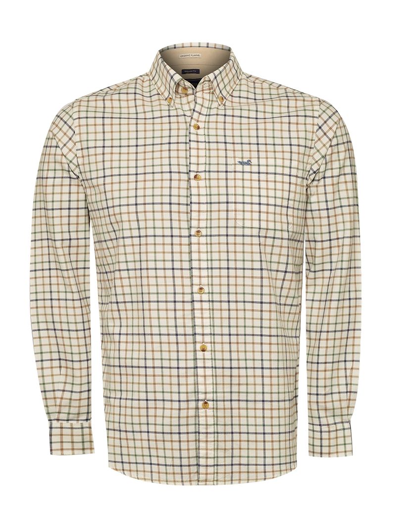 Camisa-Manga-Larga-Para-Hombre-Algodon-Organico-Viyellabut-Cafe-Rockford