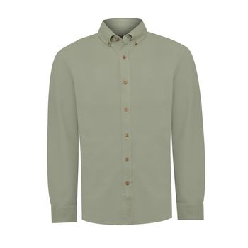 Camisa Manga Larga Para Hombre Algodón Orgánico Hunter Azul Rockford
