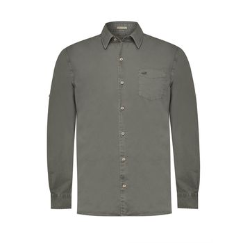 Camisa Manga Larga Para Hombre Algodón Orgánico Leeds Gris Rockford