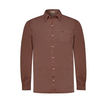 Camisa Manga Larga Para Hombre Algodón Orgánico Leeds Guinda Rockford
