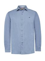 Camisa-Manga-Larga-Para-Hombre-Algodon-Organico-Chambray-Azul-Rockford