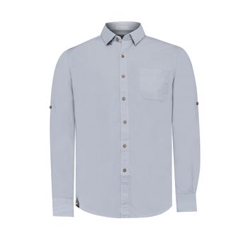 Camisa Manga Larga Para Hombre Algodón Orgánico Galiton Gris Rockford