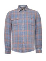 Camisa-Manga-Larga-Para-Hombre-Algodon-Organico-Bradford-Azul-Rockford