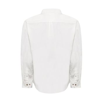 Camisa Manga Larga Para Hombre Algodón Orgánico Galiton Blanco Rockford