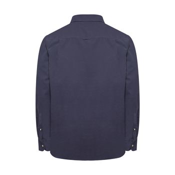 Camisa Manga Larga Para Hombre Algodón Orgánico Corduroy Azul Rockford