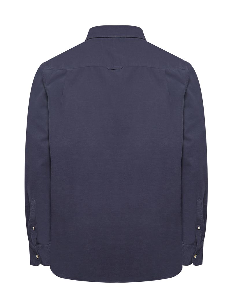 Camisa-Manga-Larga-Para-Hombre-Algodon-Organico-Corduroy-Azul-Rockford