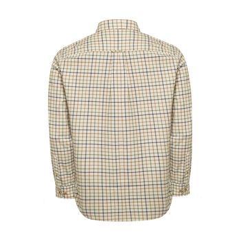Camisa Manga Larga Para Hombre Algodón Orgánico Viyellabut Café Rockford