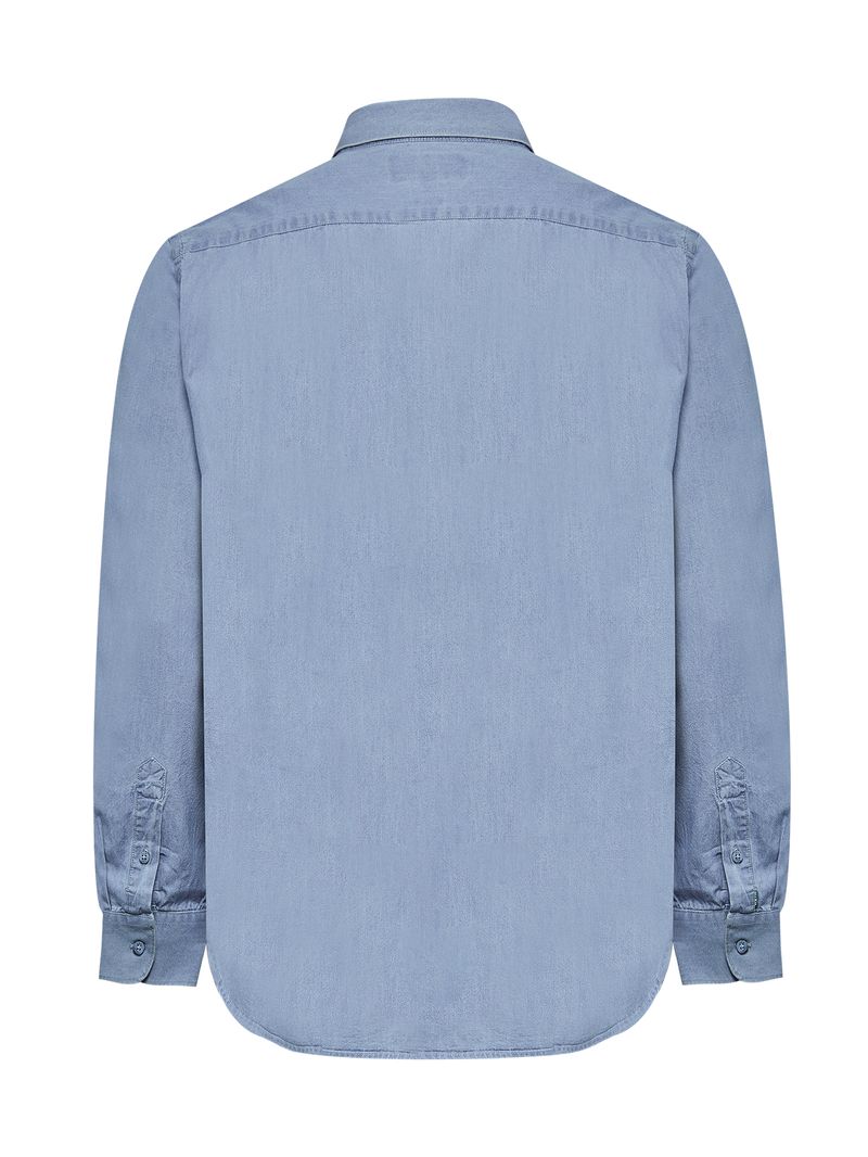 Camisa-Manga-Larga-Para-Hombre-Algodon-Organico-Chambray-Azul-Rockford