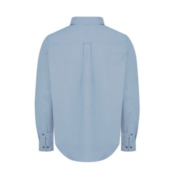 Camisa Manga Larga Para Hombre Algodón Orgánico Galiton Celeste Rockford