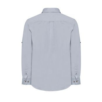 Camisa Manga Larga Para Hombre Algodón Orgánico Galiton Gris Rockford