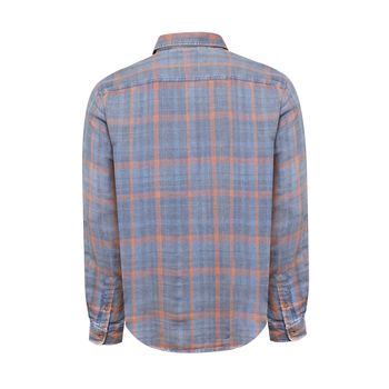 Camisa Manga Larga Para Hombre Algodón Orgánico Bradford Azul Rockford