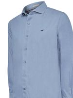 Camisa-Manga-Larga-Para-Hombre-Algodon-Organico-Chambray-Azul-Rockford