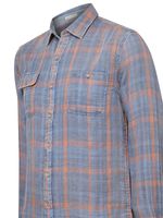 Camisa-Manga-Larga-Para-Hombre-Algodon-Organico-Bradford-Azul-Rockford