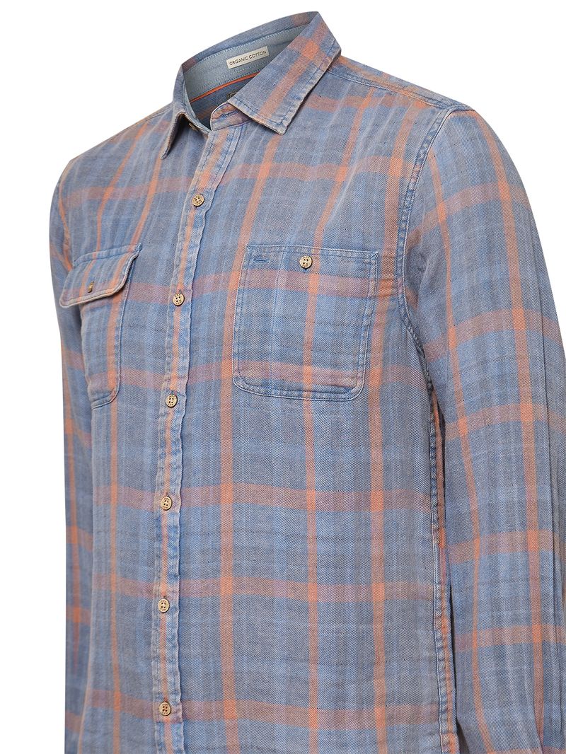 Camisa-Manga-Larga-Para-Hombre-Algodon-Organico-Bradford-Azul-Rockford