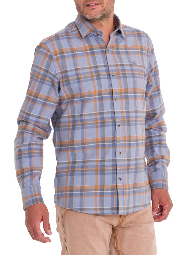 Camisa-Manga-Larga-Para-Hombre-Algodon-Organico-Flannel-Multicolor-Rockford