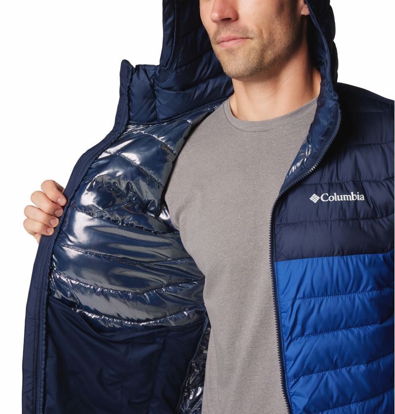 Casaca-Para-Hombre-Sintetica-Con-Capucha-Powder-Lite™-II-Azul-Columbia