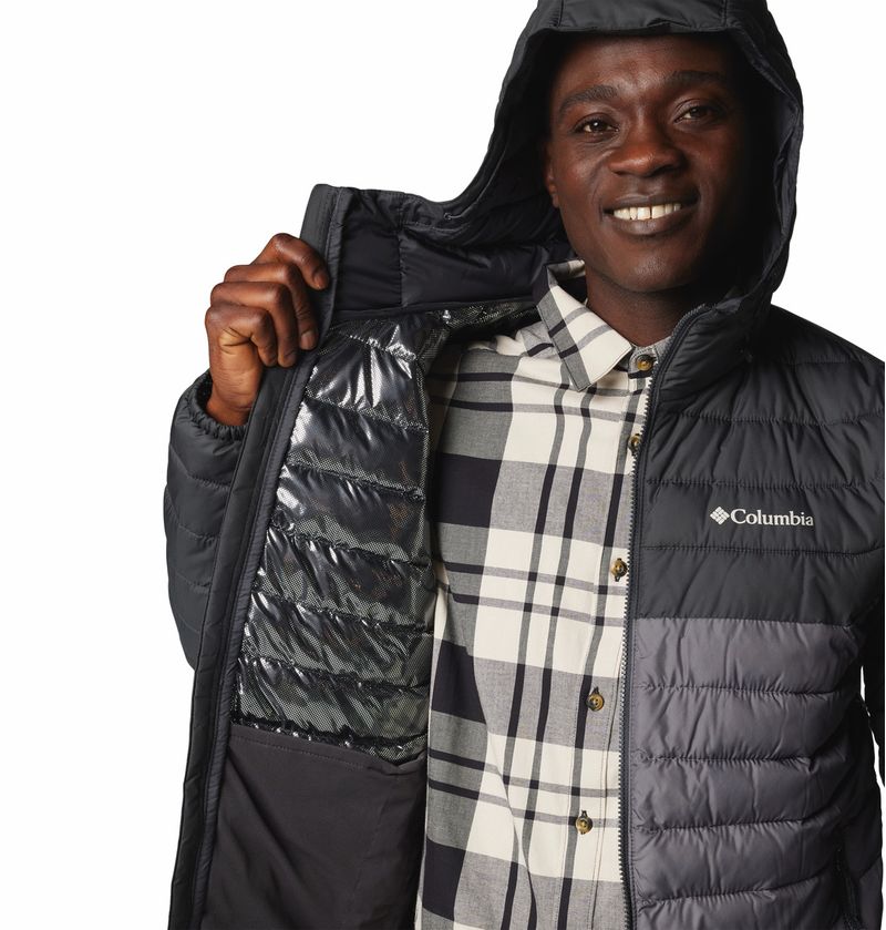 Casaca-Para-Hombre-Sintetica-Con-Capucha-Powder-Lite™-II-Gris-Columbia