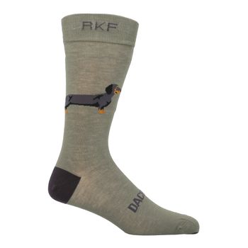 Media Para Hombre Bamboo Dachshund Verde Rockford