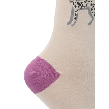 Media Para Mujer Bamboo Dalmata Beige/Crudo Rockford