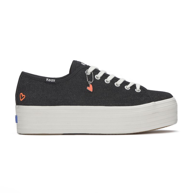 Zapatilla-Para-Mujer-Textil-Triple-Up-Washed-denim-Negro-Keds