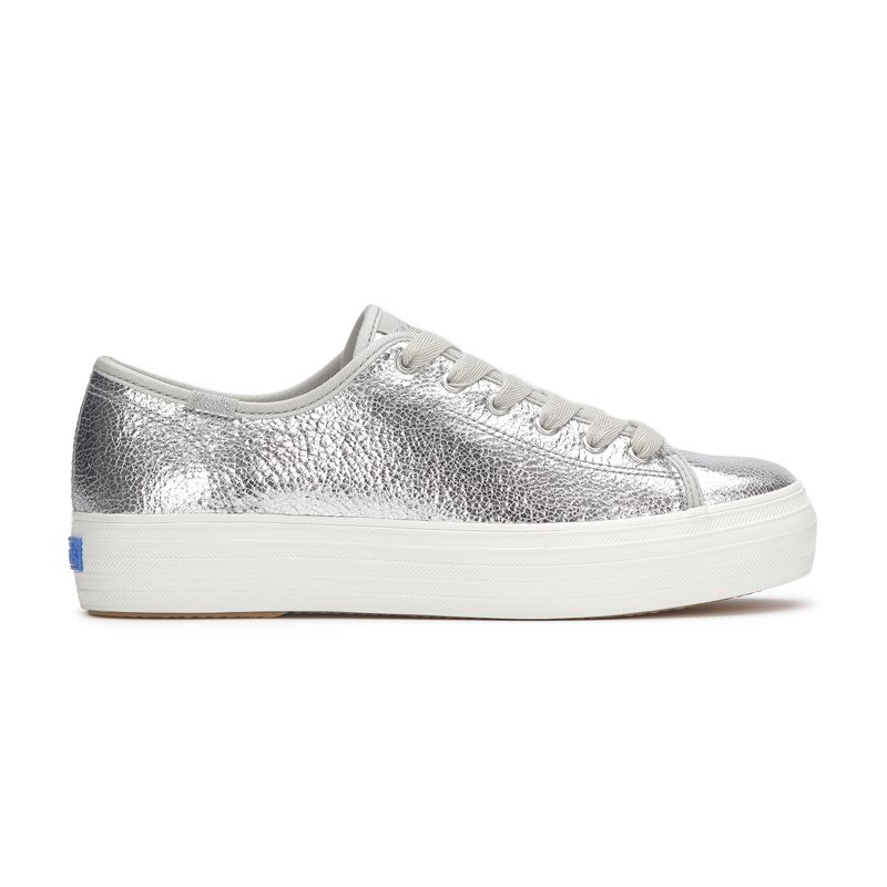 Zapatilla-Para-Mujer-Cuero-Triple-Kick-Metallic-Leather-Plateado-Keds