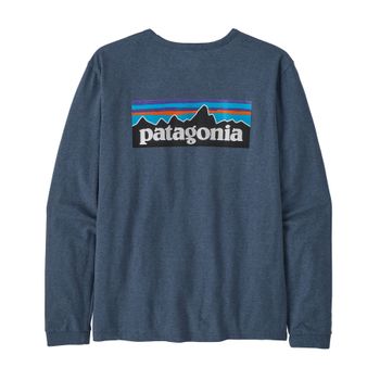 Polo Manga Larga Para Mujer Logo Responsabili Tee Azul Patagonia