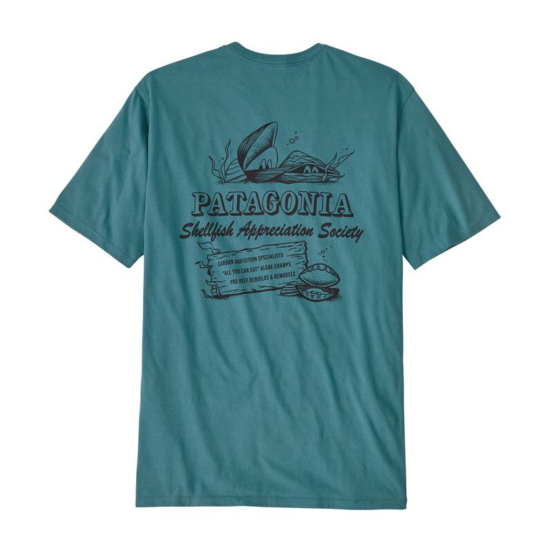 Polo-Manga-Corta-Para-Hombre-Aquatic-Action-Organic-Azul-Patagonia