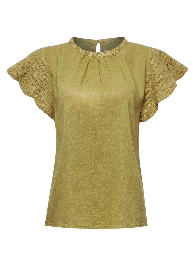 Blusa-Manga-Corta-Algodon-Organico-Para-Mujer-Filka-Verde-Rockford