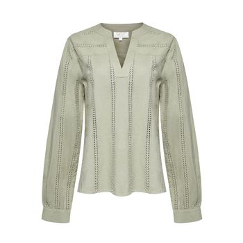 Blusa Manga Larga Algodón Orgánico Para Mujer Lunko Verde Rockford