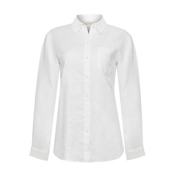Blusa Manga Larga Lino Orgánico Para Mujer Lirio Blanco Rockford