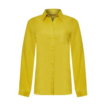 Blusa Manga Larga Lino Orgánico Para Mujer Lirio Amarillo Rockford