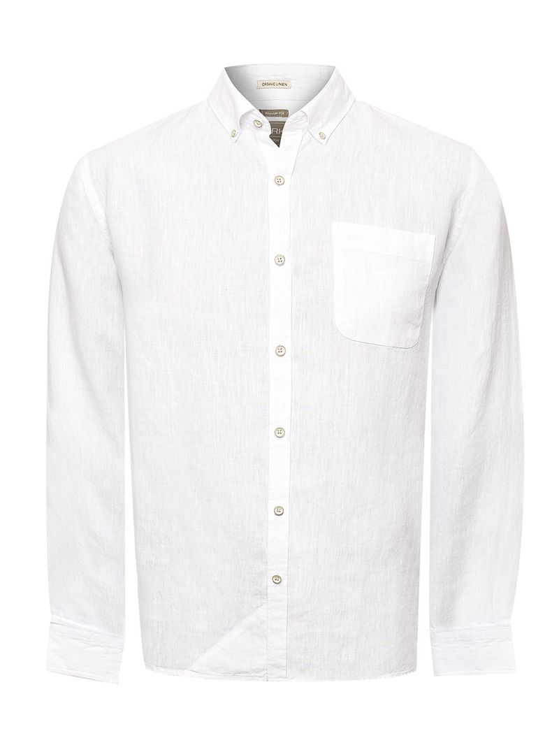 Camisa-Manga-Larga-Lino-Organico-Para-Hombre-Linentex-Blanco-Rockford