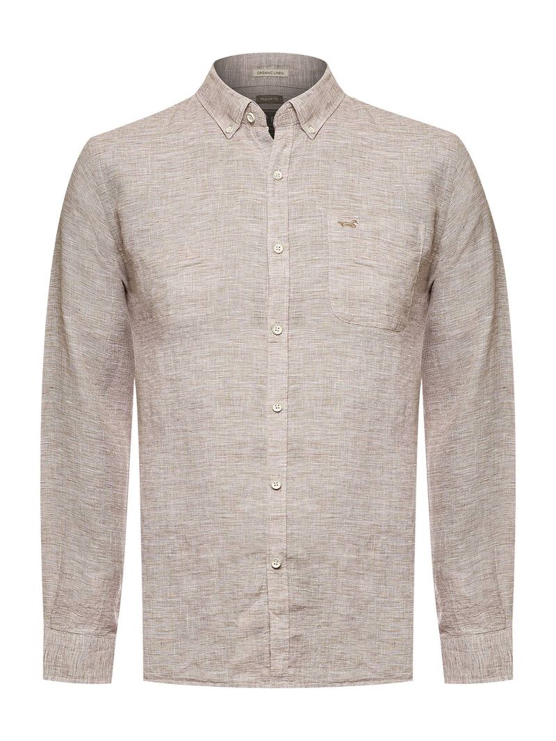 Camisa-Manga-Larga-Lino-Organico-Para-Hombre-Linentex-Cafe-Rockford