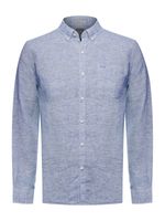 Camisa-Manga-Larga-Lino-Organico-Para-Hombre-Linentex-Azul-Rockford