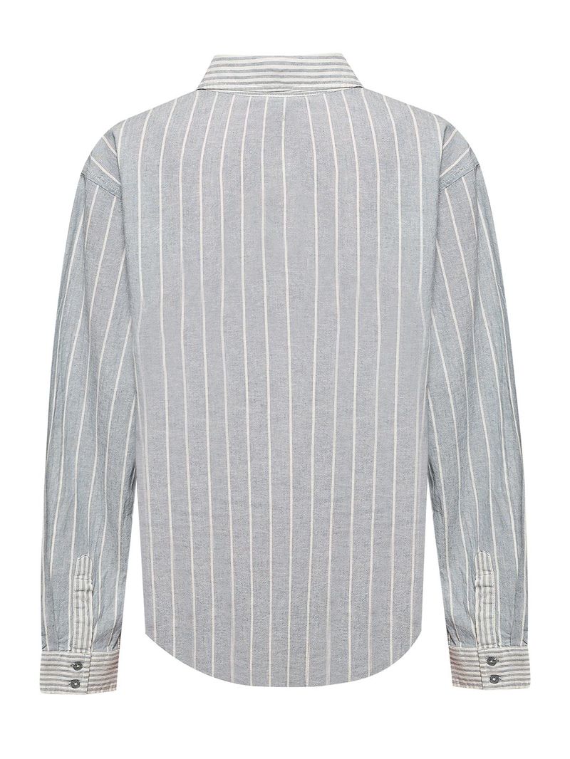 Blusa-Manga-Larga-Lino-Organico-Para-Mujer-Lines-Celeste-Rockford