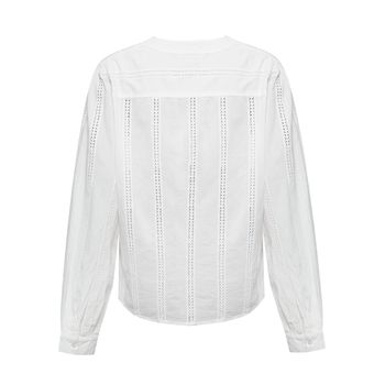 Blusa Manga Larga Algodón Orgánico Para Mujer Lunko Blanco Rockford