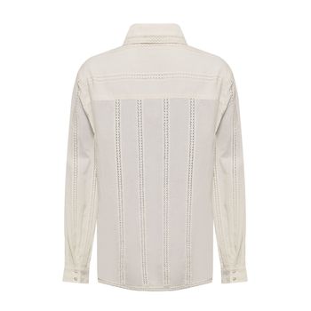 Blusa Manga Larga Algodón Orgánico Para Mujer Zambor Blanco Rockford