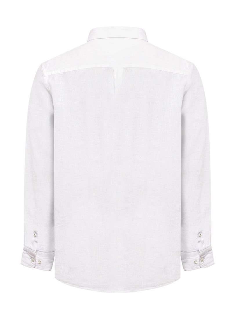 Camisa-Manga-Larga-Lino-Organico-Para-Hombre-Linentex-Blanco-Rockford