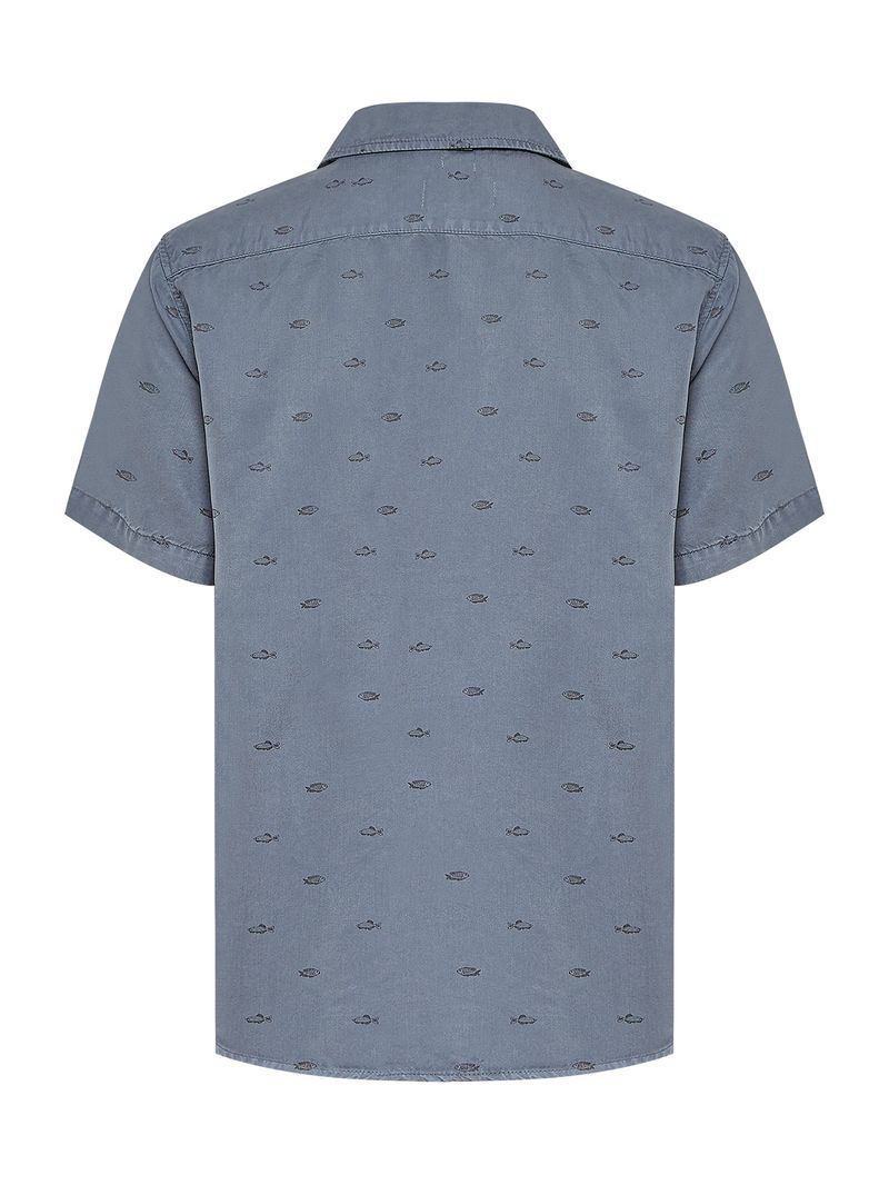 Camisa-Manga-Corta-Tencel-Para-Hombre-Tencelprint-Azul-Rockford