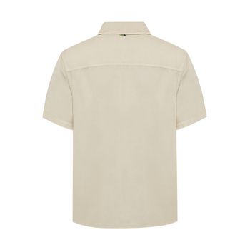 Camisa Manga Corta Tencel Para Hombre Tencel Beige/Crudo Rockford