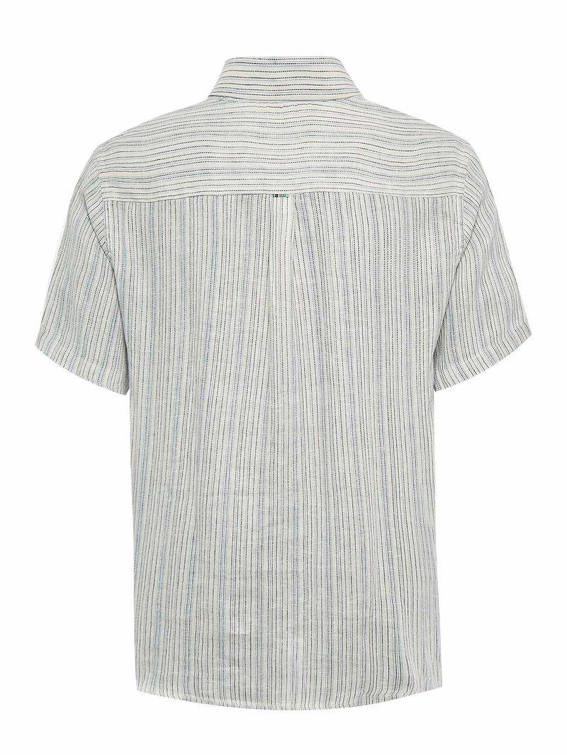 Camisa-Manga-Corta-Lino-Organico-Para-Hombre-Brisa-Azul-Rockford