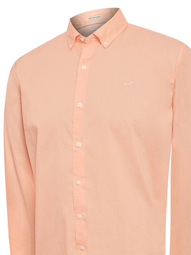 Camisa-Manga-Larga-Algodon-Organico-Para-Hombre-Soft-Naranjo-Rockford