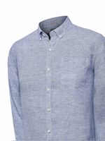 Camisa-Manga-Larga-Lino-Organico-Para-Hombre-Linentex-Azul-Rockford