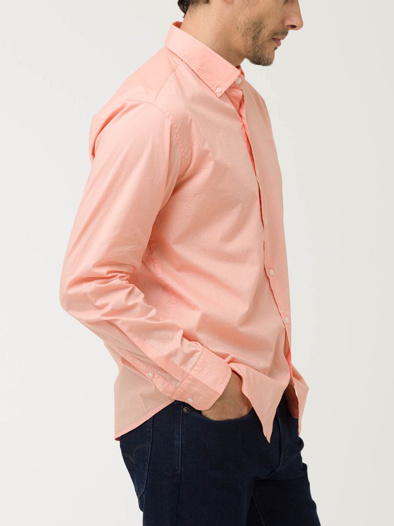 Camisa-Manga-Larga-Algodon-Organico-Para-Hombre-Soft-Naranjo-Rockford