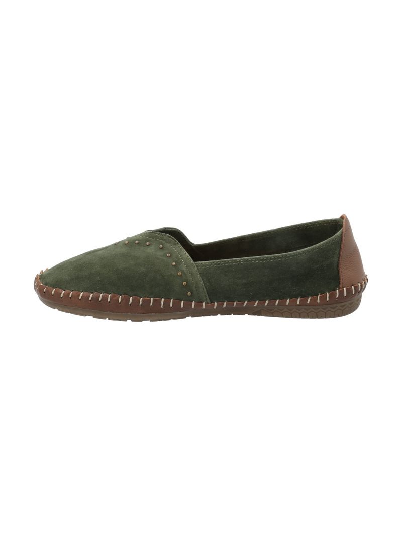 Slip-On-Para-Mujer-Cuero-Laurie-Verde-Rockford