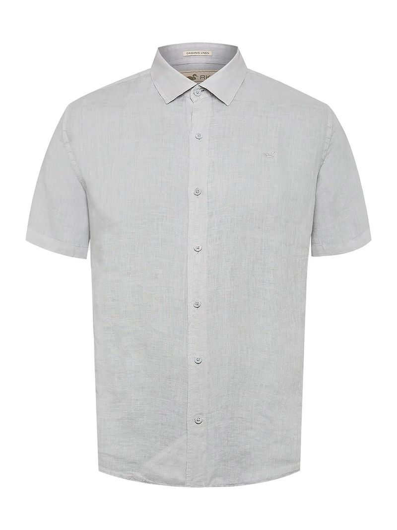 Camisa-Manga-Corta-Lino-Organico-Para-Hombre-Linjerpro-Gris-Rockford